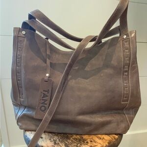 Tano Dark Brown Leather Shoulder Bag